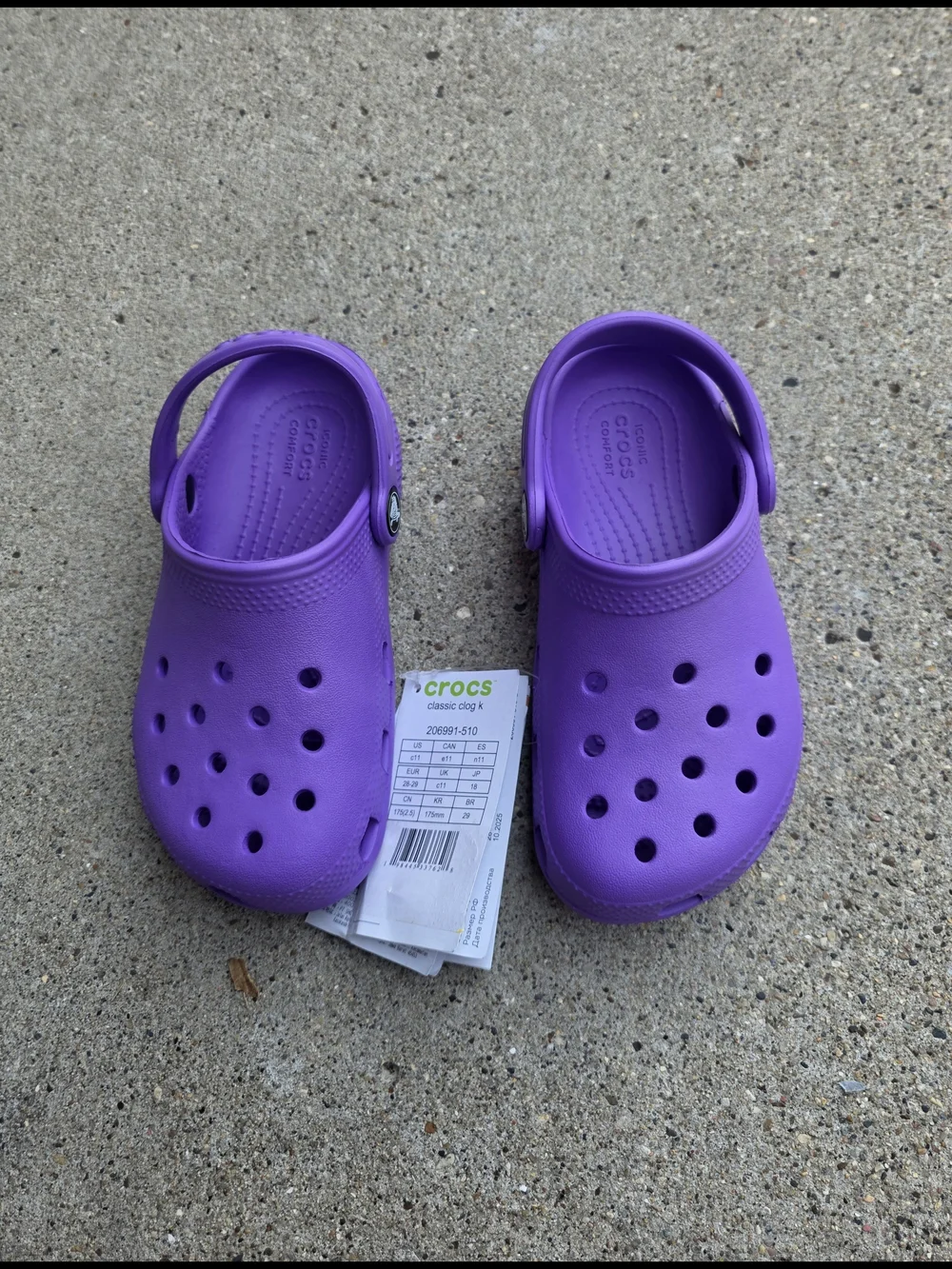 Crocs Kids Classic Clog - Purple C11